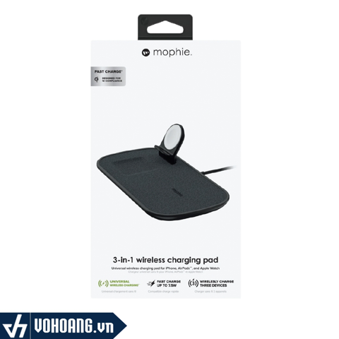  Mophie Stand Plus 3 in 1 | Bộ Đế Sạc Chuyên Dụng Cùng Công Suất Sạc Nhanh 7.5W | Hàng Chính Hãng 