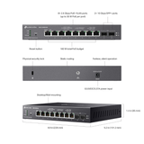  Switch PoE TP-Link SG2210XMP-M2 Omada 8 Cổng 2.5GBASE-T Cổng 10GE SFP+ 