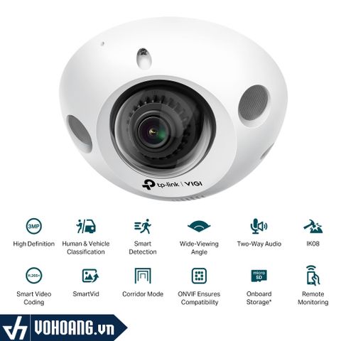  TP-Link VIGI C230I 2.8mm | Camera IP Dome Mini Độ Phân Giải 3MP Hồng Ngoại 