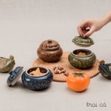  Hũ mứt hoa dây nổi - gốm Hiên Vân 