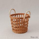 Giỏ mây Quảng Nam tròn thưa có quai (2 màu) 