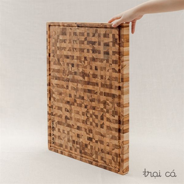  Thớt chữ nhật gỗ Teak cỡ lớn KT07 (60x45x3.8cm) 