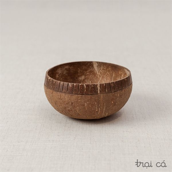  Bát gáo dừa khắc hoa văn (14~16cm) 