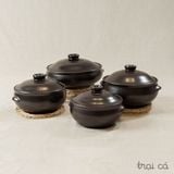  Nồi gốm nắp đen (4 cỡ) - Nghệ nhân Chơn Nguyễn 