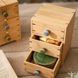  Tủ tre núm gốm chia ngăn (2 cỡ) - Rồng tre 