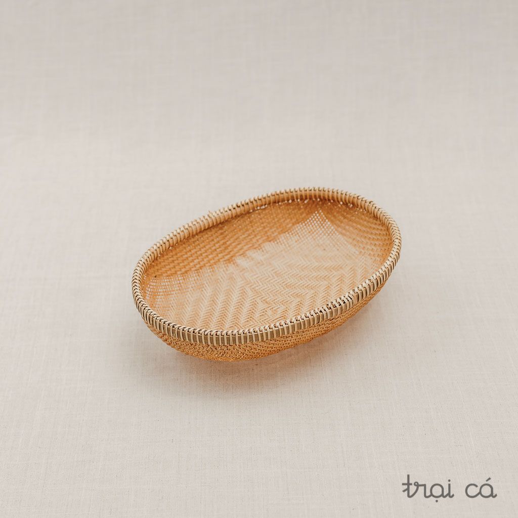  Rổ tre oval Bao La đáy đan mắt nhỏ (5 cỡ) 