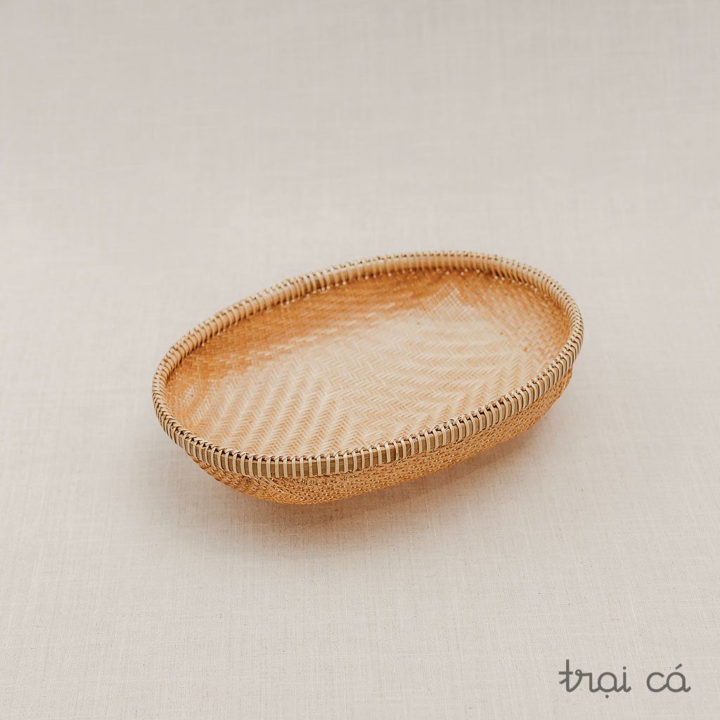  Rổ tre oval Bao La đáy đan mắt nhỏ (5 cỡ) 