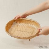  Rổ tre oval Bao La có chân đáy đan mắt nhỏ (5 cỡ) 