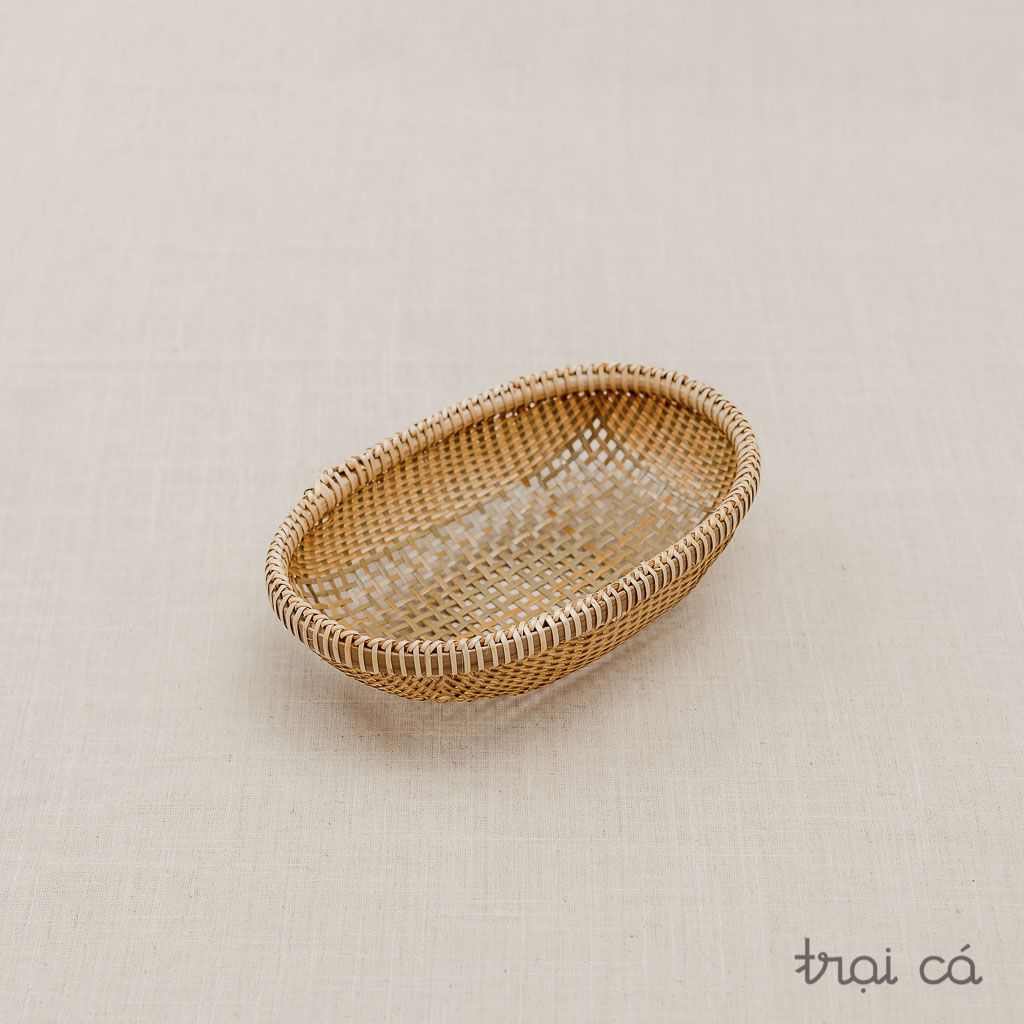  Rổ tre oval Bao La đáy đan cật (5 cỡ) 