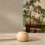  Hũ tre đan tròn 2 lớp có nắp - Làng nghề Ninh Sở 