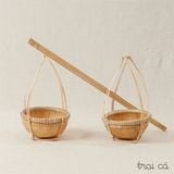  Bộ quang gánh Bao La thúng tre mini (16cm) 