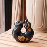  Rắn gốm họa tiết mây - Gốm Hiên Vân 