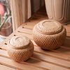Hũ tre đan tròn 2 lớp có nắp - Làng nghề Ninh Sở