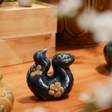  Rắn gốm họa tiết hoa đào - Gốm Hiên Vân 