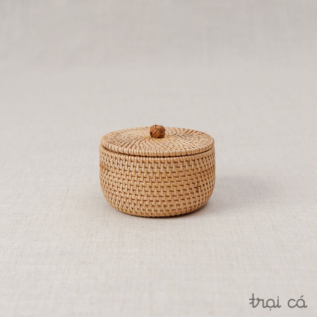  Hộp kim chỉ mây guột (12x7cm) - có nắp và núm tròn 