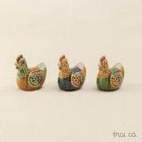  Gà trống nhỏ (10x8x6cm) - gốm Hiên Vân 