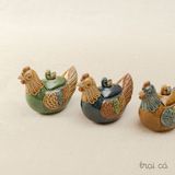  Gà Mái gốm Hiên Vân có nắp lưng (18x10x14cm) 