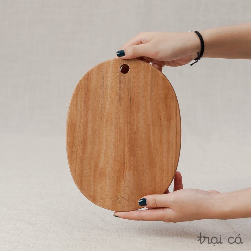  Thớt oval gỗ beech (24x18cm) 