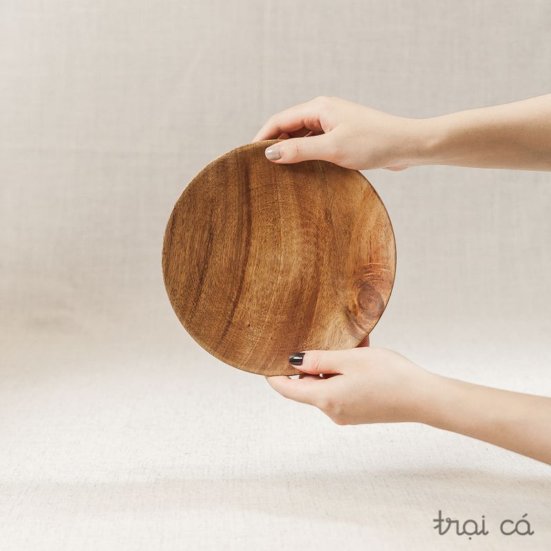  Đĩa tròn gỗ keo (22cm) 