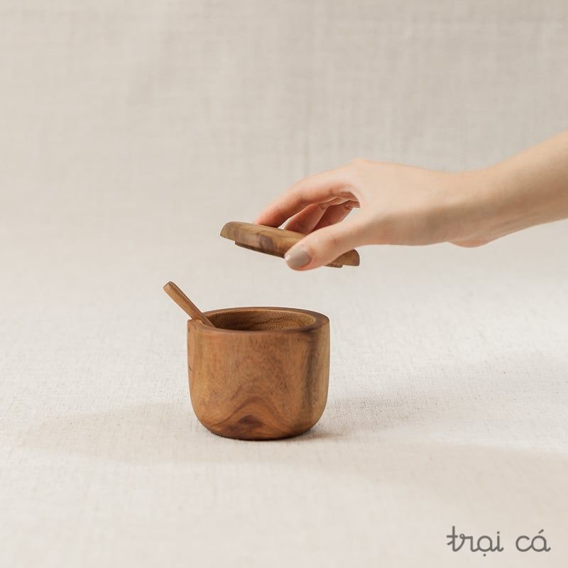  Hũ gia vị kèm thìa gỗ keo (7x7cm) 