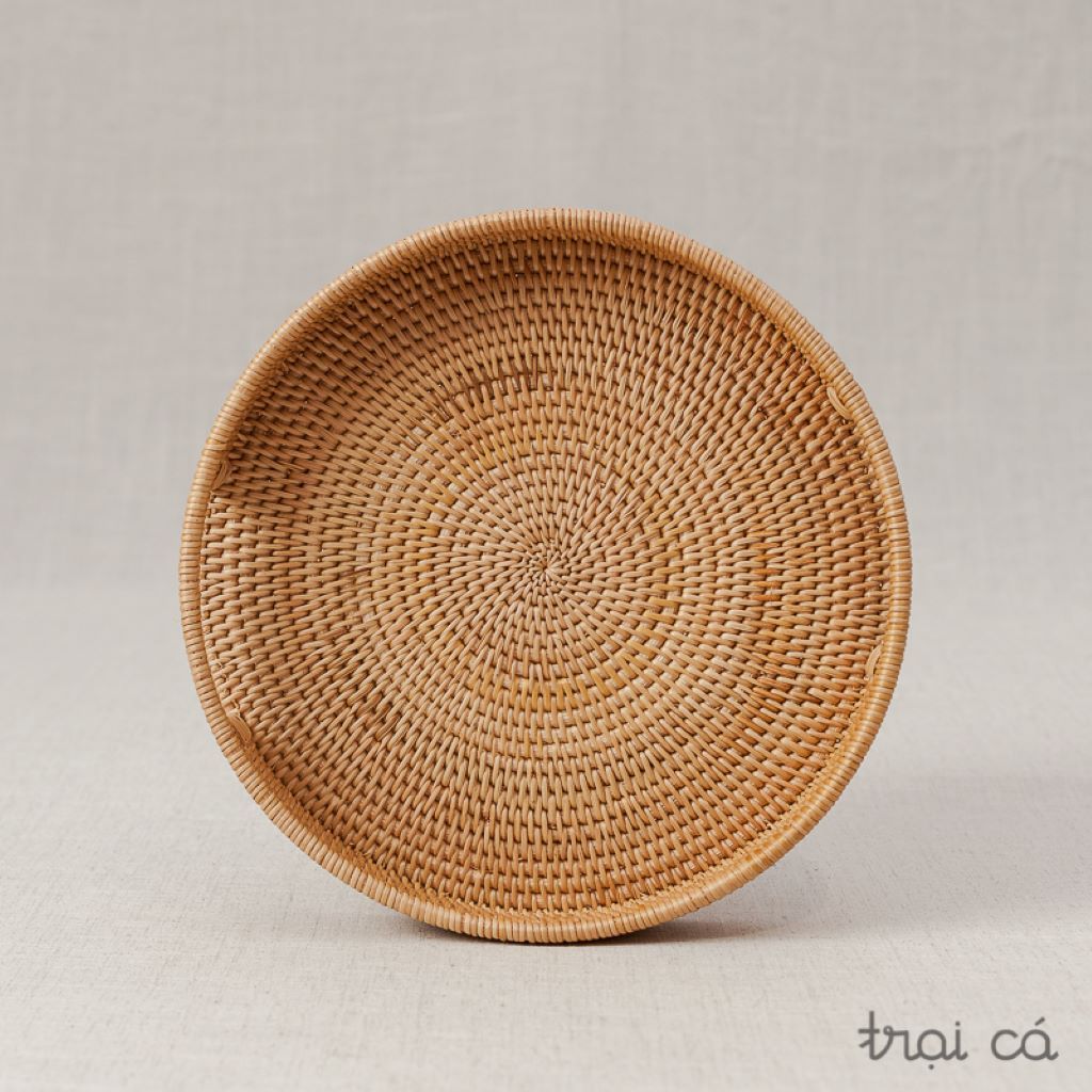  Khay mây guột tròn có tay cầm (30x4cm) 