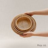  Rổ tre tròn Bao La có chân đáy đan mắt nhỏ (5 cỡ) 