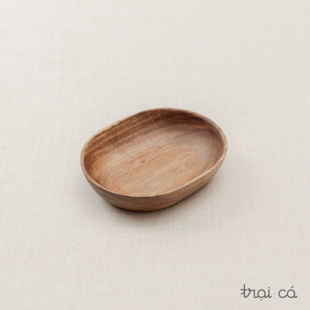  Bát oval thấp gỗ keo (23x18cm) 