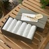 Bộ quà tặng khăn mùi xoa trắng dua viền hộp 6 khăn