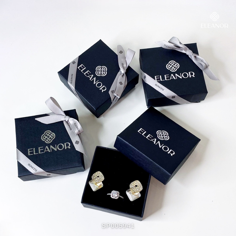  Hộp dây chuyền Eleanor dây nơ xám - SP005941 