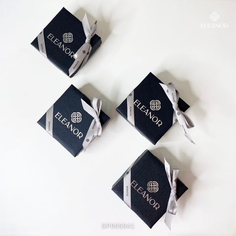  Hộp dây chuyền Eleanor dây nơ xám - SP005941 