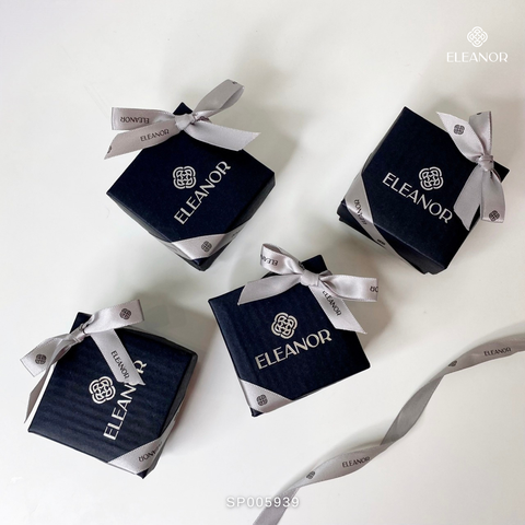  Hộp nhẫn Eleanor dây nơ xám- SP005939 