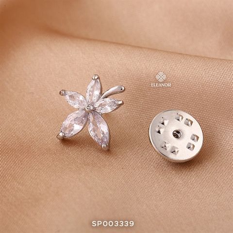  Cài áo - SP003339 hoa 5 cánh bạc 
