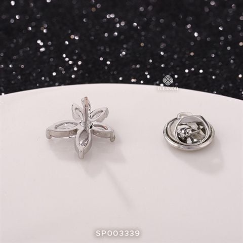  Cài áo - SP003339 hoa 5 cánh bạc 