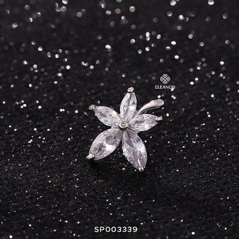  Cài áo - SP003339 hoa 5 cánh bạc 
