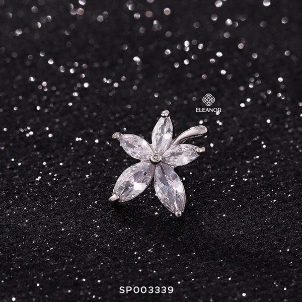  Cài áo - SP003339 hoa 5 cánh bạc 