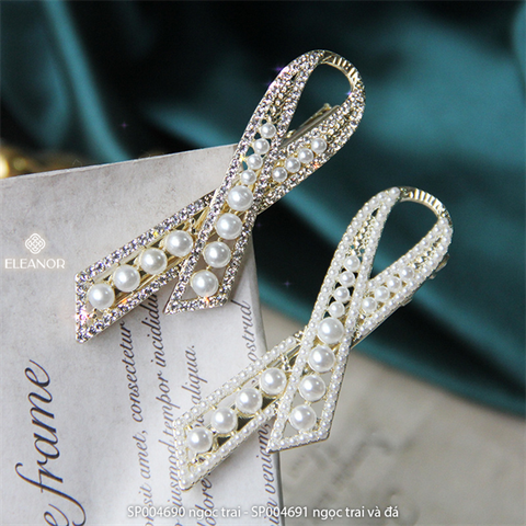  PKT kẹp tóc - SP004691 ngọc trai và đá vàng 
