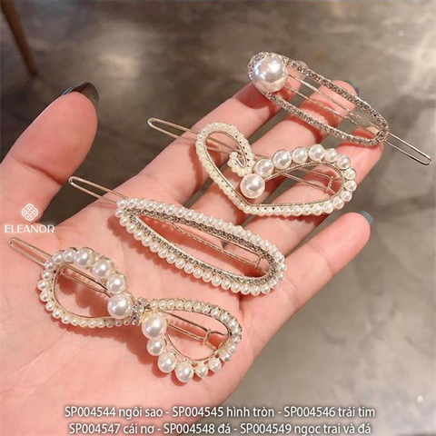 PKT kẹp tóc - SP004549 ngọc trai và đá 