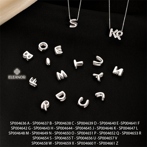  Mặt dây chuyền - SP004652 chữ Q bạc 