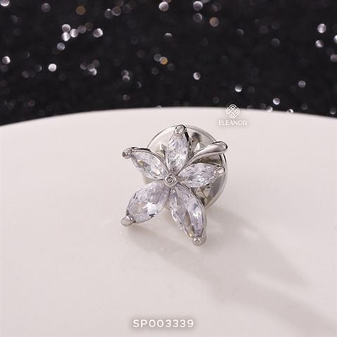  Cài áo - SP003339 hoa 5 cánh bạc 