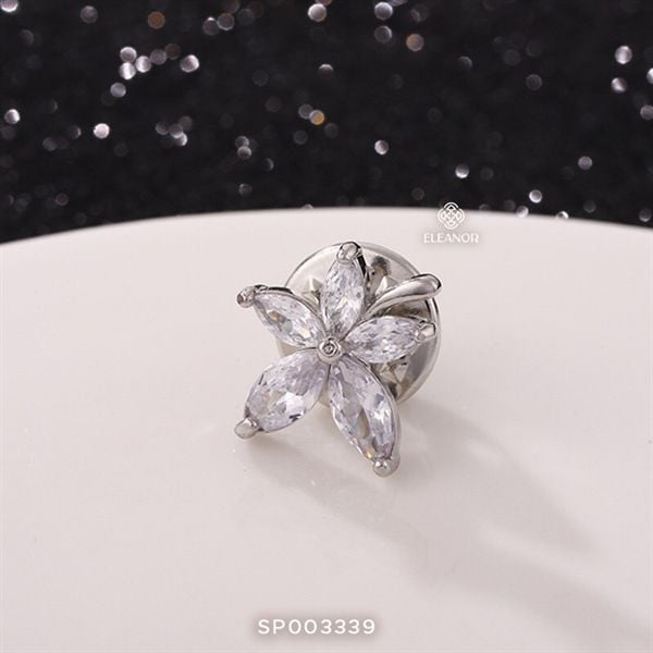  Cài áo - SP003339 hoa 5 cánh bạc 