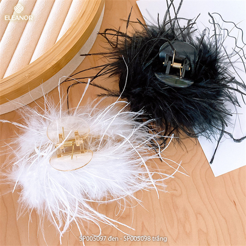  PKT kẹp tóc - SP005098 lông vũ trắng 