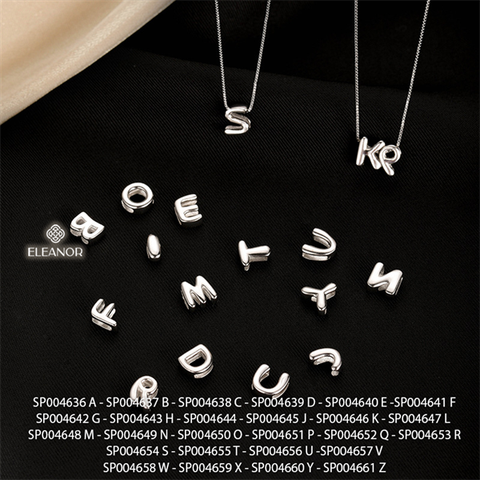  Mặt dây chuyền - SP004647 chữ L bạc 