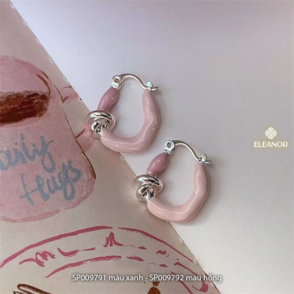  Bông tai - SP009792 chữ U màu hồng 