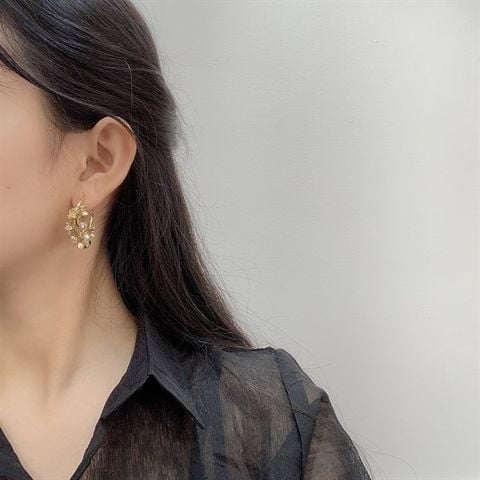  Bông tai - SP000128 pha lê trắng 