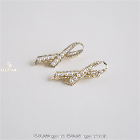  PKT kẹp tóc - SP004691 ngọc trai và đá vàng 