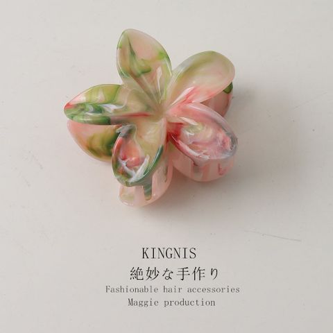  Kẹp tóc - SP009737 hoa màu hồng xanh 