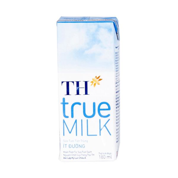  Sữa Tươi Tiệt Trùng Ít Đường 180Ml (Th True Milk) 