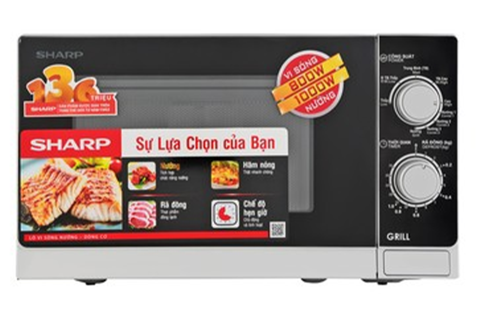 Lò vi sóng có nướng Sharp R-G222VN-S 20 lít