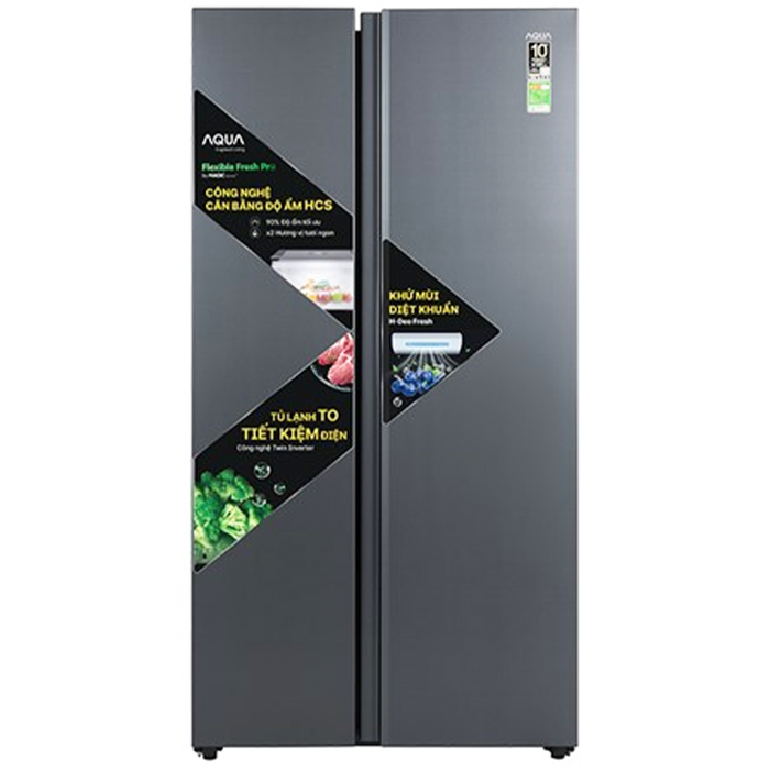 Tủ lạnh Aqua Inverter 646 lít AQR S682XA(SLB) - S682XA(SLB)