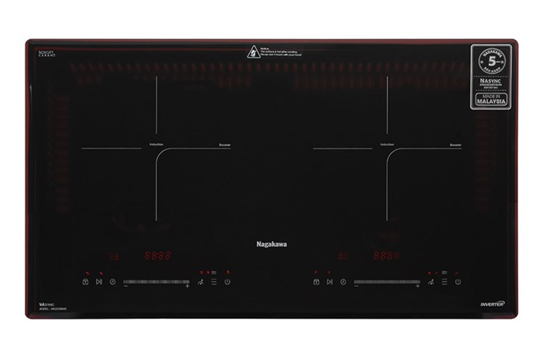 Bếp điện từ đôi Nagakawa NK2C08MS